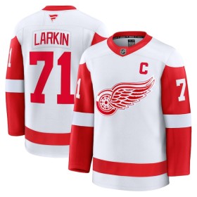 Miesten NHL Detroit Red Wings Pelipaita Fanatics Premium Dylan Larkin Vieras 2024-25 Valkoinen